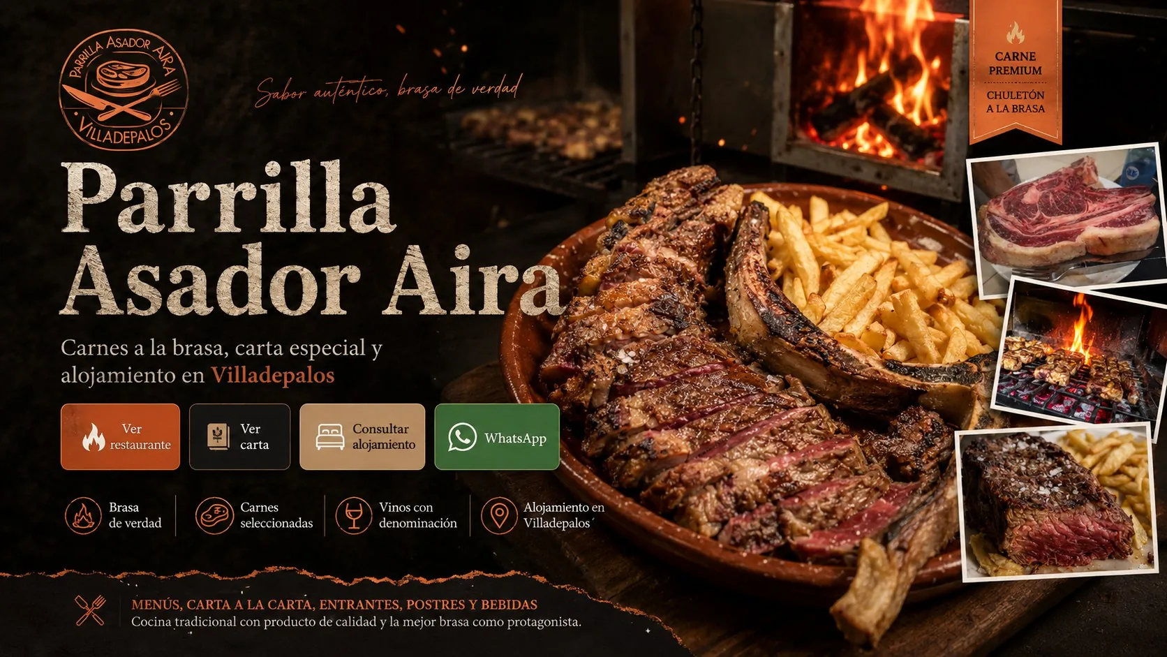 Parrilla Asador Aira · carnes a la brasa, carta especial y alojamiento en Villadepalos